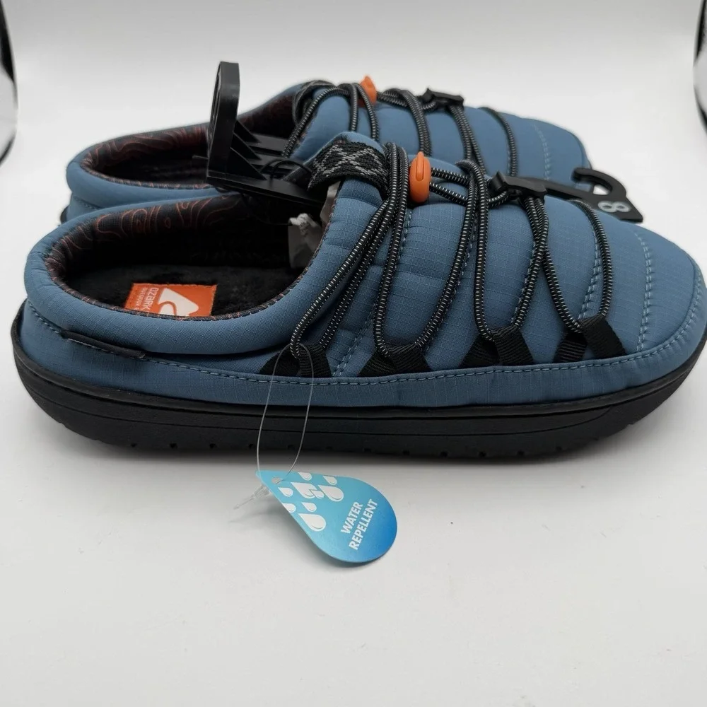 New‎ Ozark Trail Men's 8 Slip-on Shoes Blue Water Repellent Bungee Slippers NWT